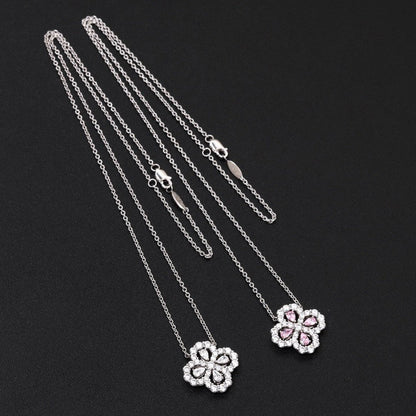 [Solara Jewelry ]LOOP NECKLACE FULL MOTIF DIAMOND 16MM MULTIPLE COLORS