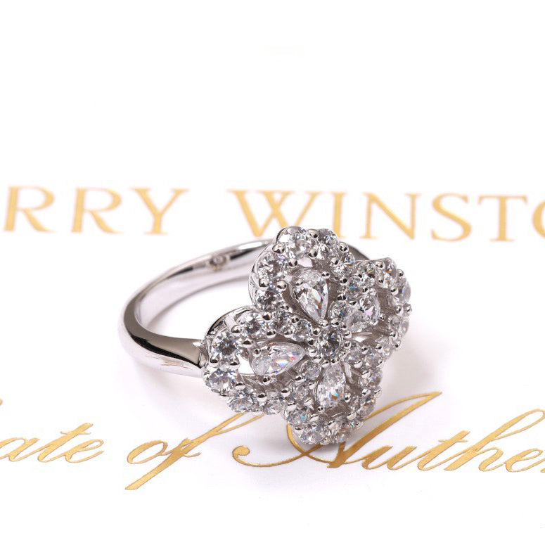 [Solara Jewelry ]LOOP RING FULL MOTIF DIAMOND 16MM SILBER