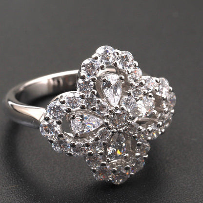 [Solara Jewelry ]LOOP RING FULL MOTIF DIAMOND 16MM SILBER