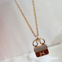 [Solara Jewelry ]CONSTANCE RED PEDANT PINK GOLD NECKLACE