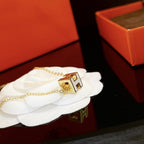 [Solara Jewelry ]H ホワイトスクエア ゴールドネックレス