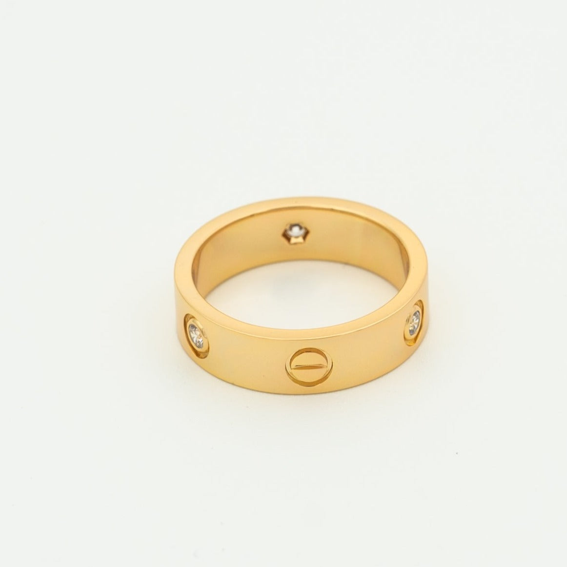 [Solara Jewelry] LOVEリング 5.5mm 3ダイヤモンド ピンクゴールド