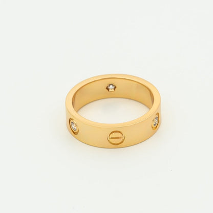 [Solara Jewelry] LOVEリング 5.5mm 3ダイヤモンド ピンクゴールド