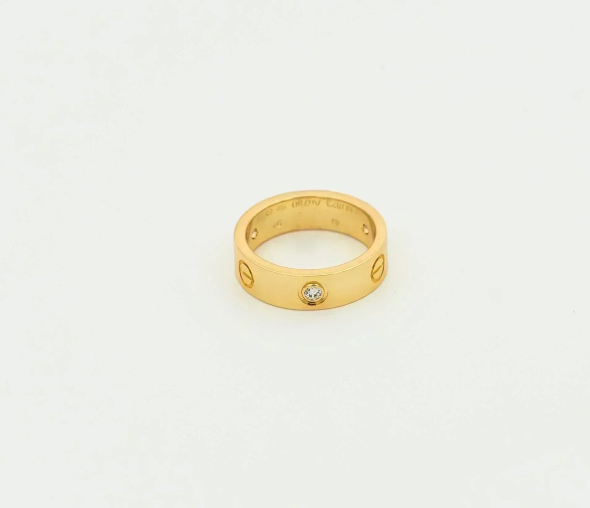 [Solara Jewelry ]LOVE RING 5.5MM 3 DIAMONDS GOLD