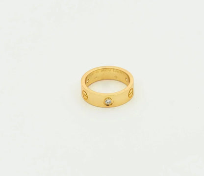 [Solara Jewelry ]LOVE RING 5.5MM 3 DIAMONDS GOLD
