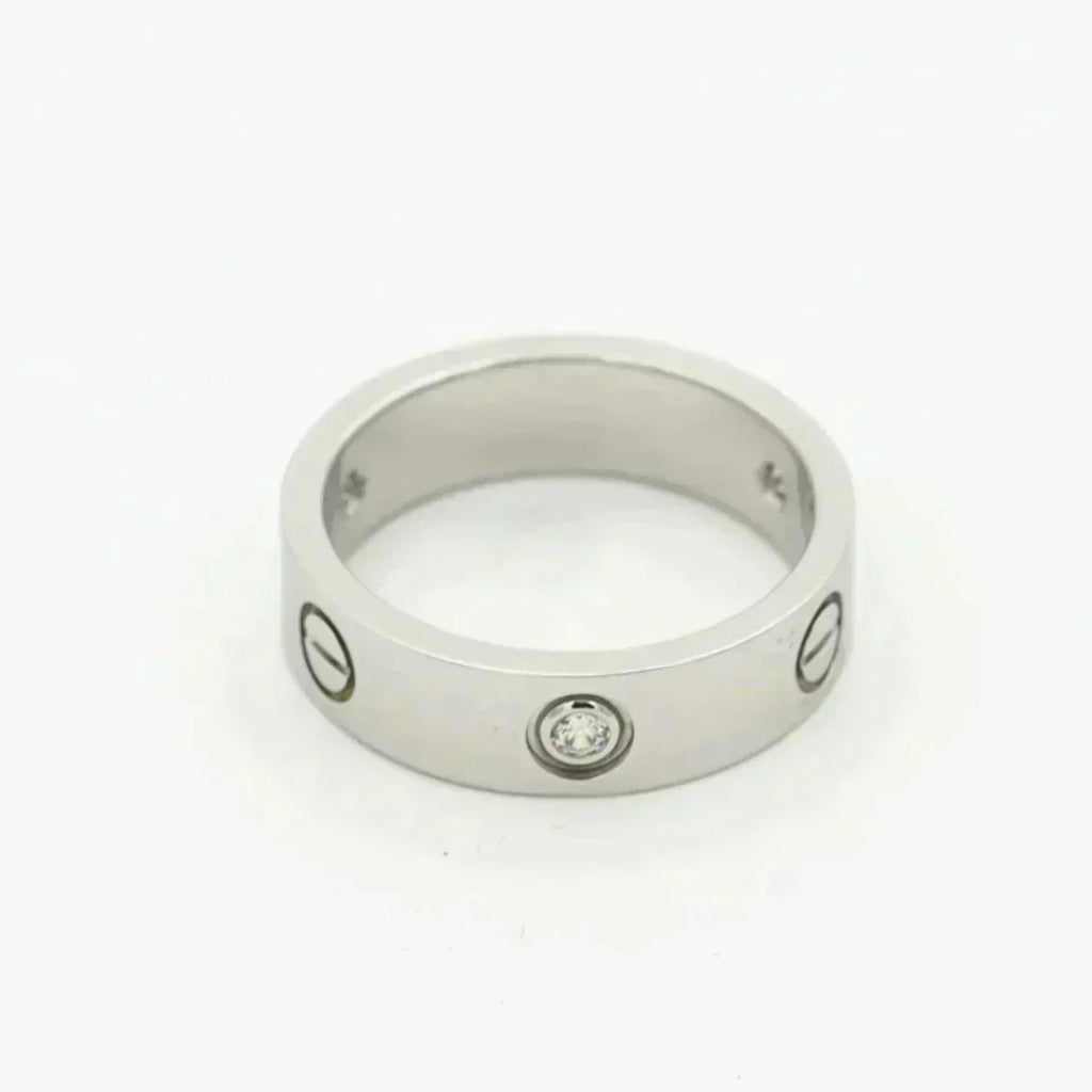 [Solara Jewelry ]LOVEリング 5.5MM 3ダイヤモンド シルバー