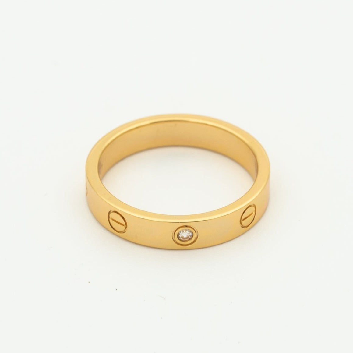 [ソララ ジュエリー] LOVEリング 4mm 1ダイヤモンド ピンクゴールド