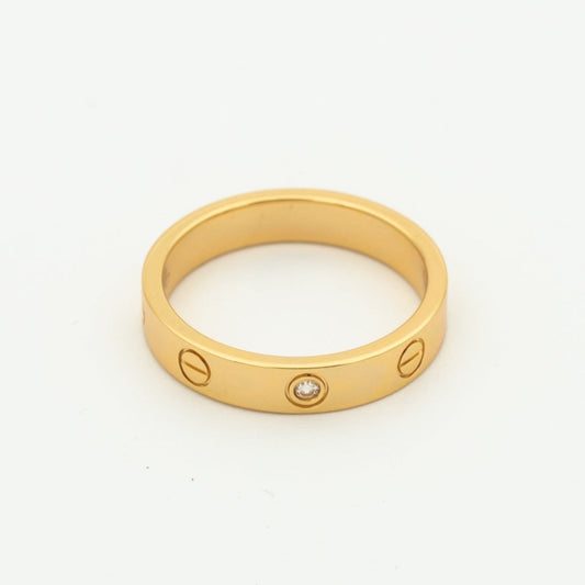 [Solara Jewelry ]LIEBESRING 4MM 1 DIAMANT ROSÉGOLD