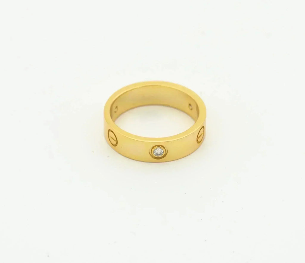 [ソララ ジュエリー] LOVE リング 4MM 1ダイヤモンド ゴールド