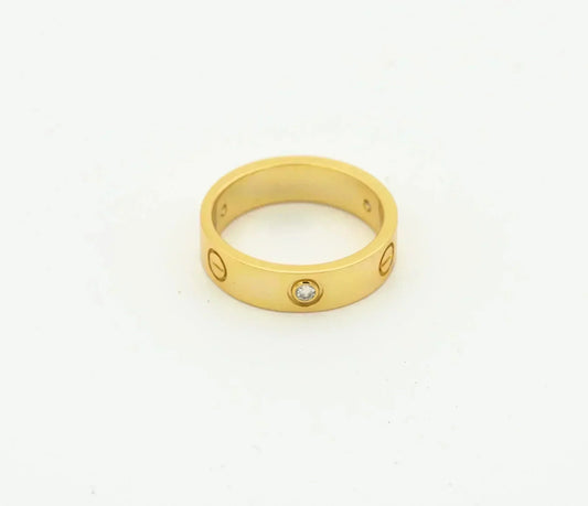 [Solara Jewelry ]LIEBESRING 4MM 1 DIAMANT GOLD