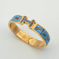 [Solara Jewelry ]H PINK GOLD BRACELET BLUE CERAMIC