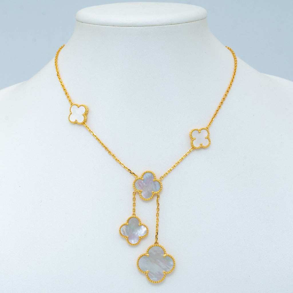[Solara Jewelry ]KLEEBÜTE PERLMUTT-HALSKETTE 6 MOTIVE