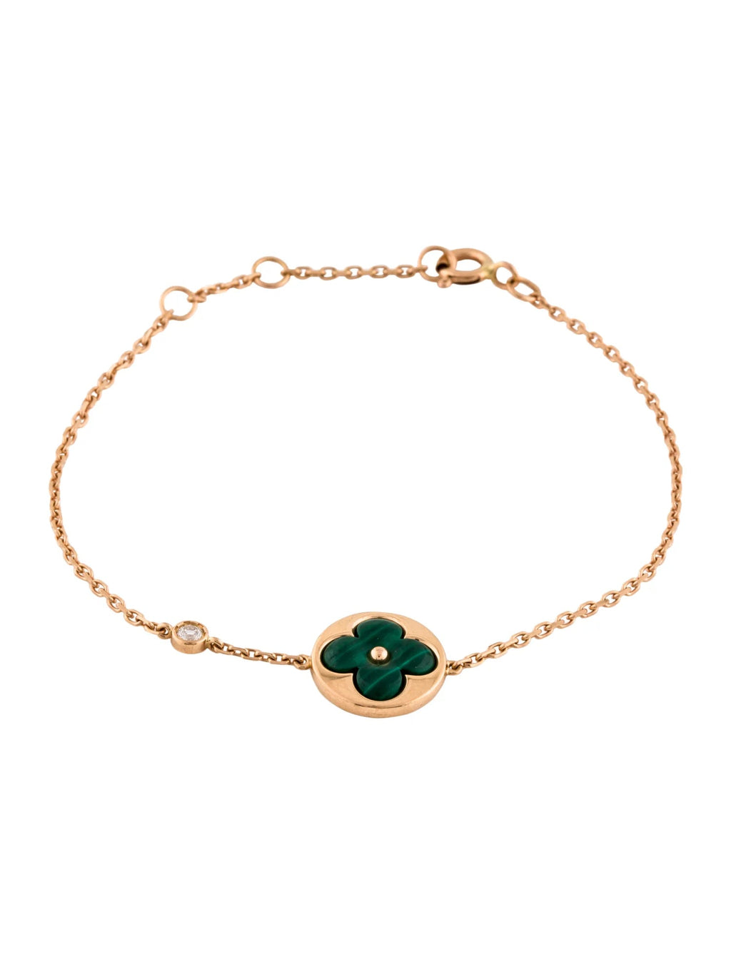 [Solara Jewelry ]サン マラカイト 1ダイヤモンド ピンクゴールド ブレスレット