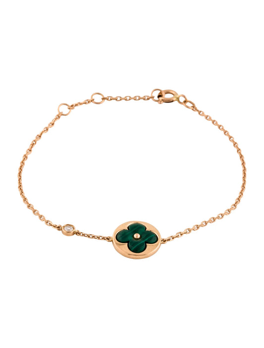 [Solara Jewelry ]SONNEN-MALACHIT-1-DIAMANT-ROSÉGOLD-ARMBAND