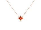 [Solara Jewelry ]STAR NECKLACE PINK GOLD 1 DIAMOND