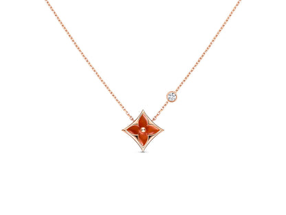 [Solara Jewelry ]スターネックレス ピンクゴールド 1ダイヤモンド