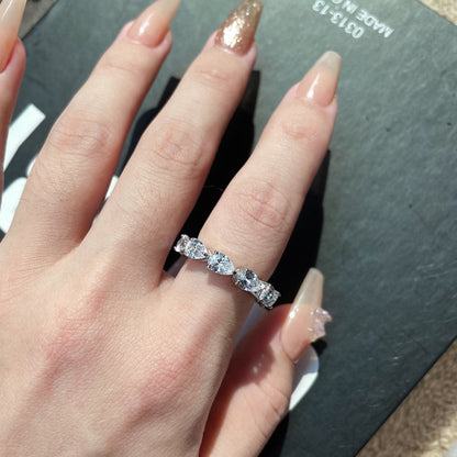 [Solara Jewelry ]Exquisiter Tennisring mit Tropfenschliff