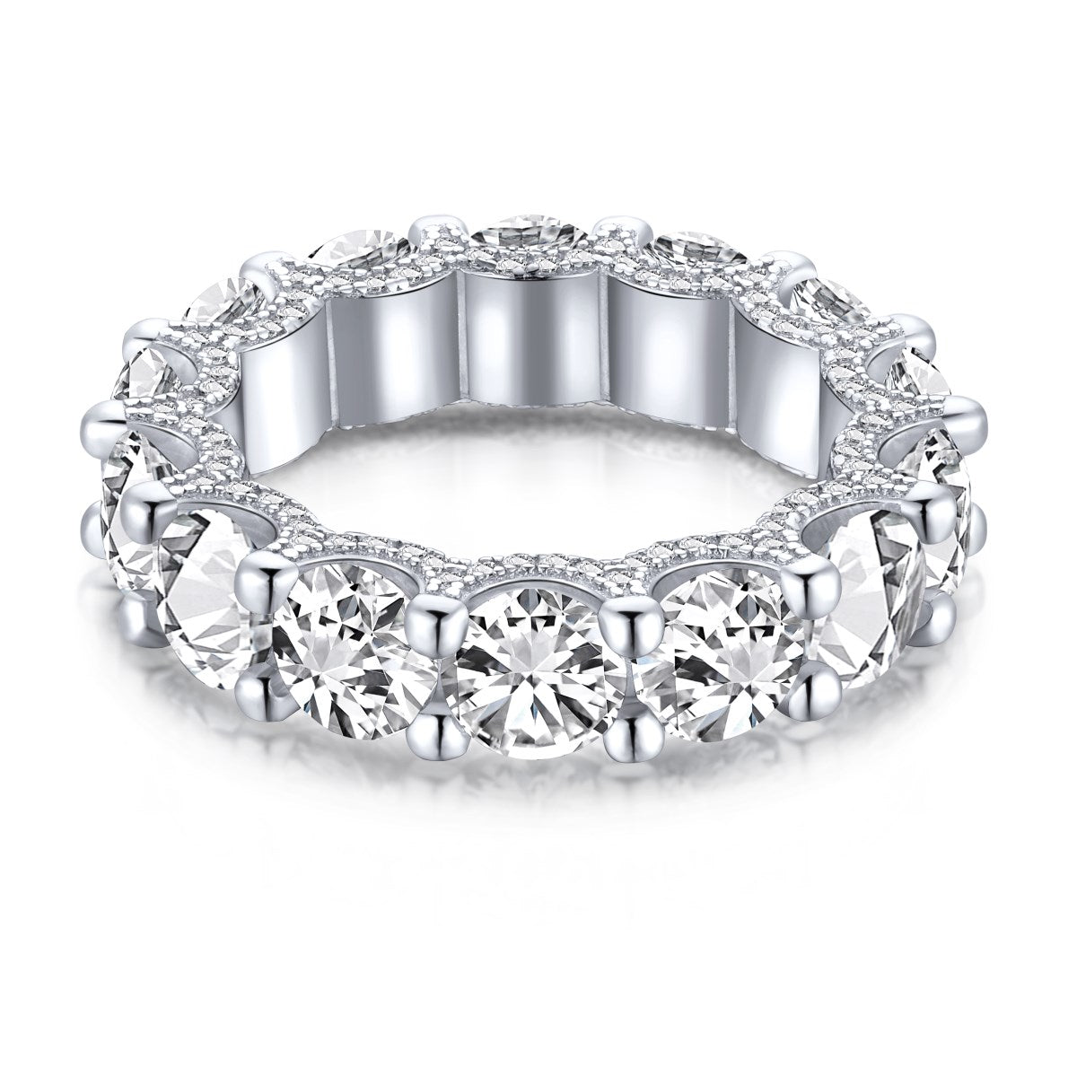 [Solara Jewelry ]Gorgeous Round Cut Tennis Ring