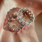 [Solara Jewelry ]Zierlicher Tennisring mit länglichem Kissenschliff