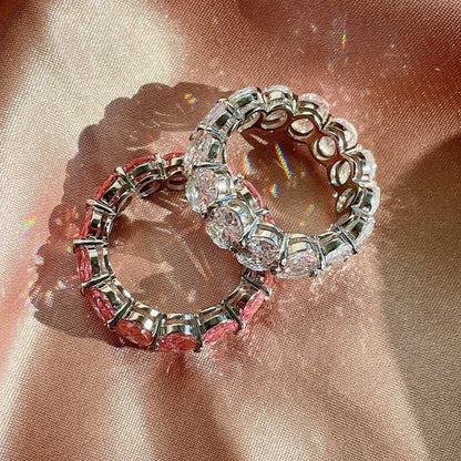 [Solara Jewelry ]Dainty Elongated Cushion Cut Tennis Ring