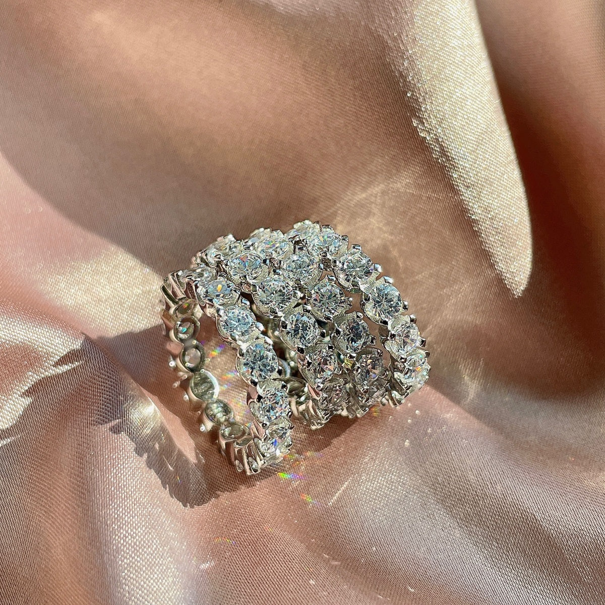 [Solara Jewelry ]Eternity Round Cut Tennis Ring