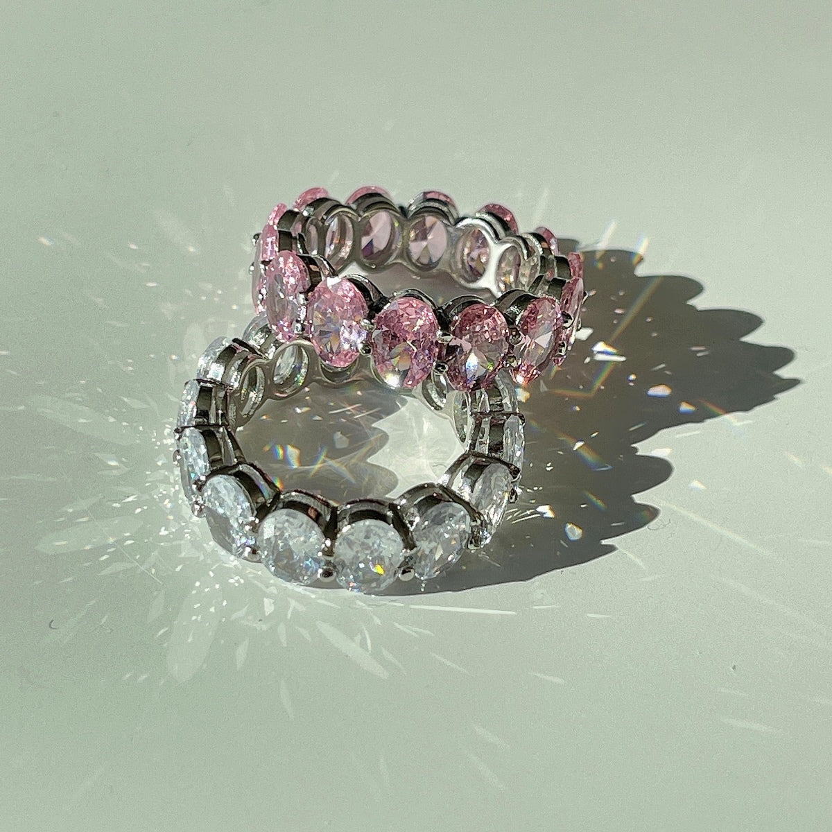 [Solara Jewelry ]Dainty Elongated Cushion Cut Tennis Ring