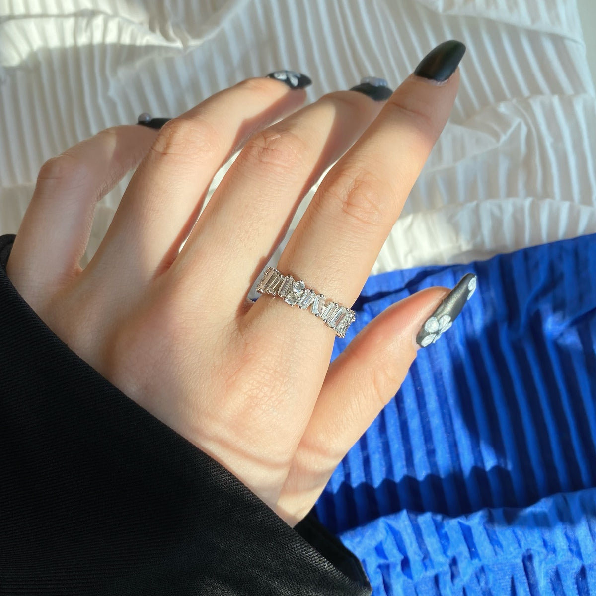 [Solara Jewelry ]Delicate Multi Shape Tennis Ring