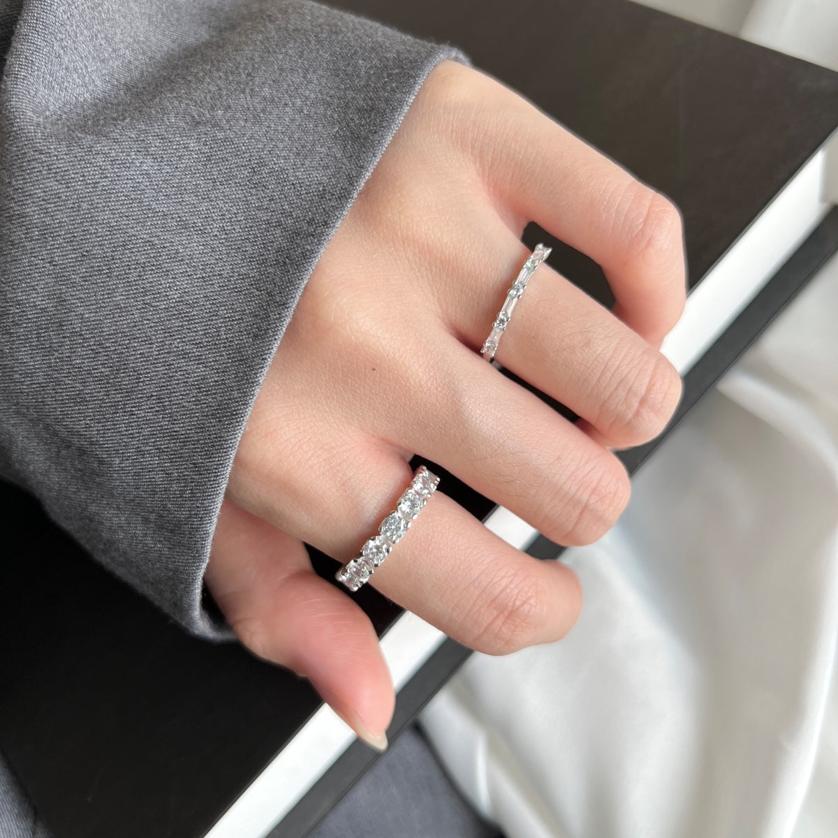 [Solara Jewelry ]Eternity Round Cut Tennis Ring