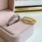 [Solara Jewelry ]Verzierter Tennisring mit ovalem Schliff