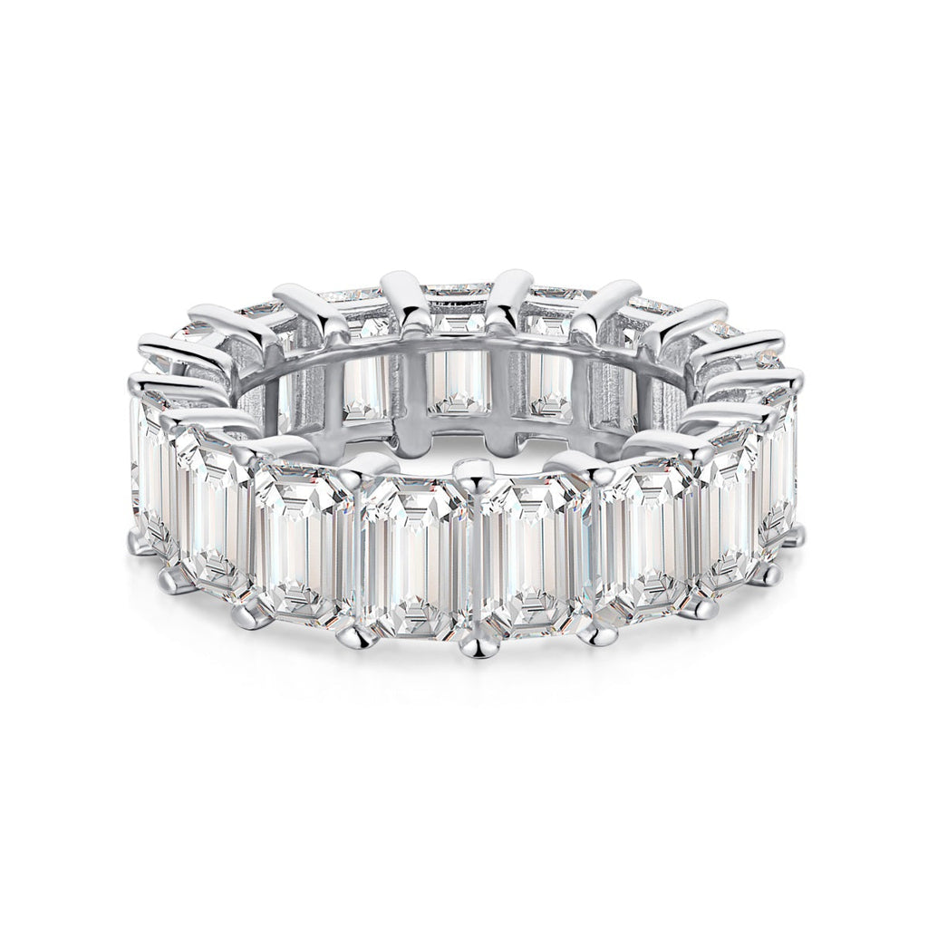 [Solara Jewelry ]0.75 Carat Elegant Emerald Cut Tennis Ring
