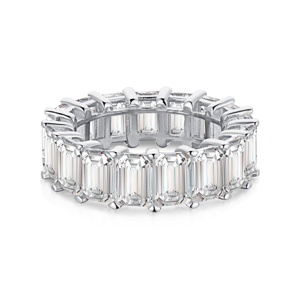 [Solara Jewelry ]0.75カラット エレガント エメラルドカット テニスリング