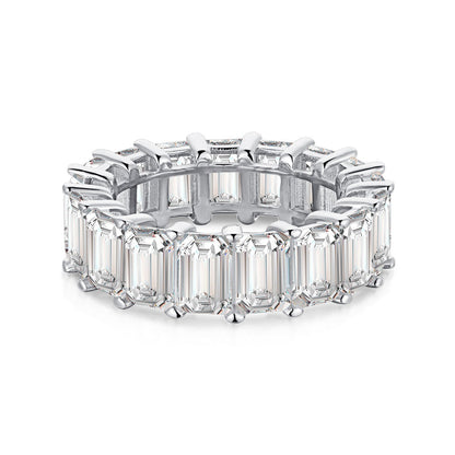 [Solara Jewelry ]0.75カラット エレガント エメラルドカット テニスリング