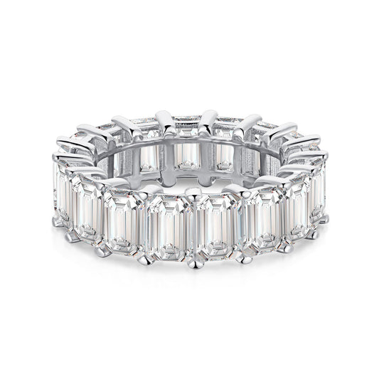 [Solara Schmuck] 0,75 Karat Eleganter Tennisring im Smaragdschliff