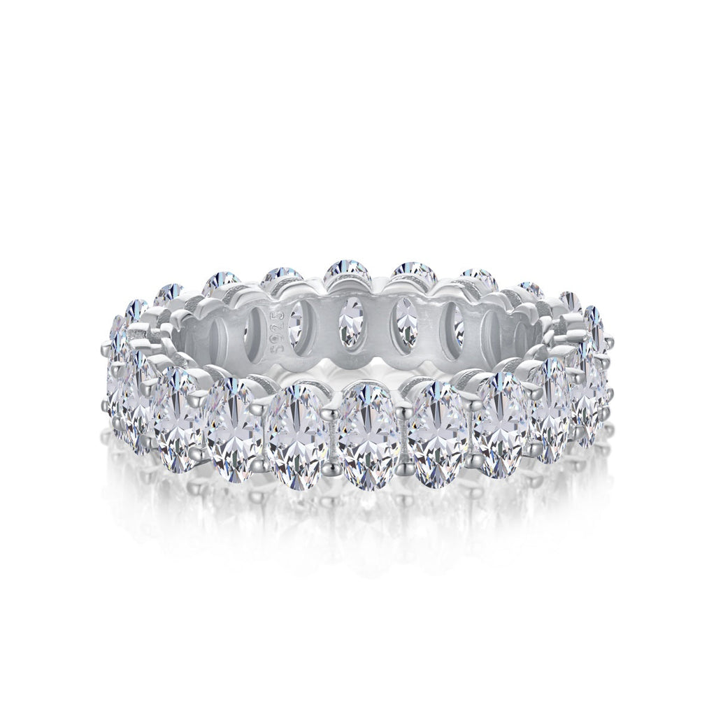[Solara Jewelry ]Verzierter Tennisring mit ovalem Schliff