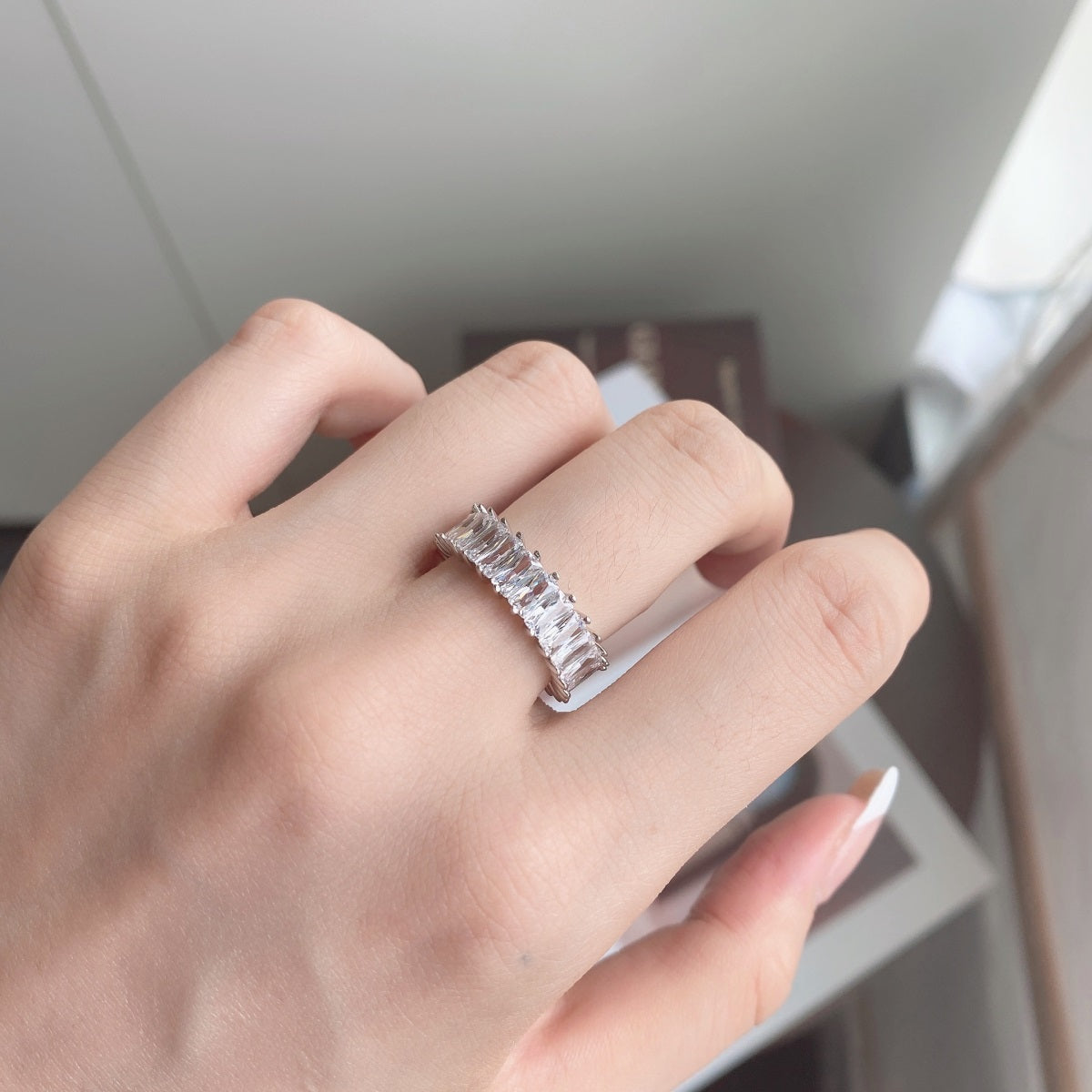 [Solara Jewelry ]Unique Colorful Radiant Cut RIng