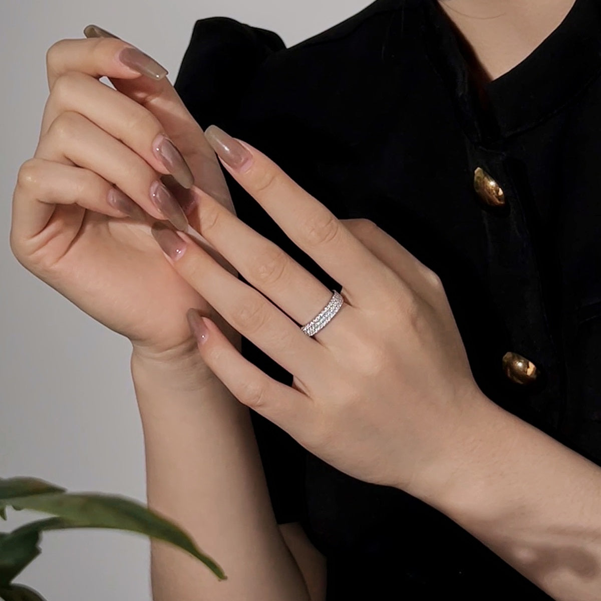 [Solara Jewelry ]Dainty Round Cut Tennis Ring