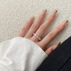 [Solara Jewelry ]Exquisiter Tennisring mit Tropfenschliff