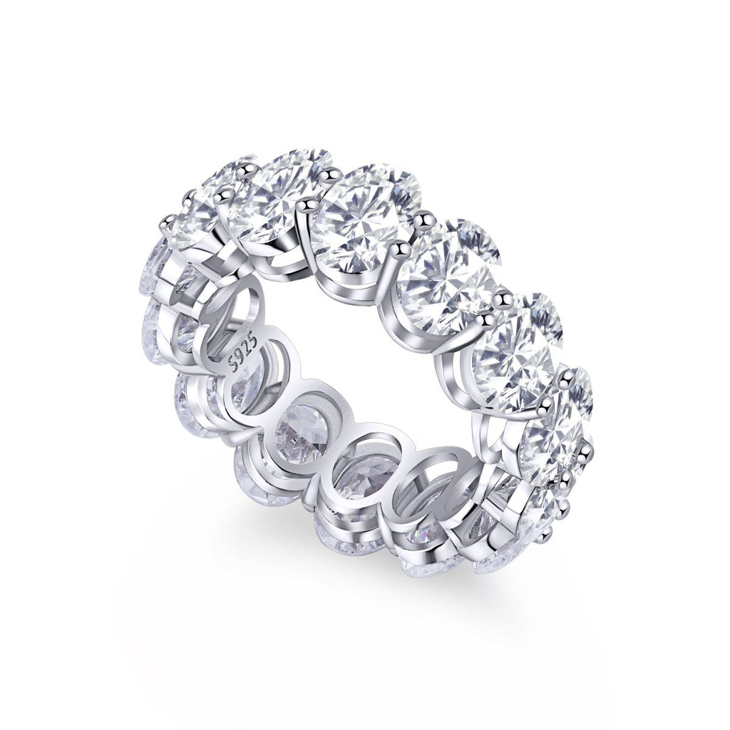 [Solara Jewelry ]Zierlicher Tennisring mit länglichem Kissenschliff