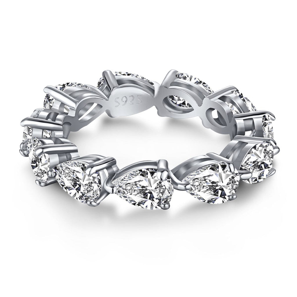 [Solara Jewelry ]Exquisiter Tennisring mit Tropfenschliff