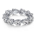 [Solara Jewelry ]Exquisiter Tennisring mit Tropfenschliff