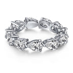 [Solara Jewelry ]Exquisiter Tennisring mit Tropfenschliff