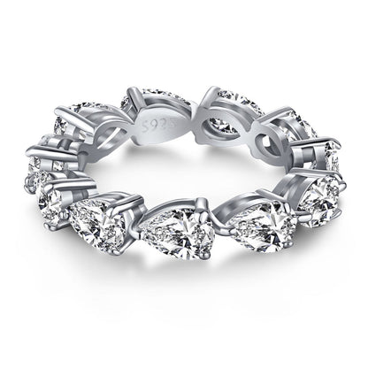 [Solara Jewelry ]Exquisiter Tennisring mit Tropfenschliff