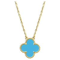 [Solara Jewelry ]CLOVER 15MM VINTAGE TURQUOISE NECKLACE