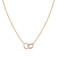 [Solara Jewelry ]LOVE NECKLACE DOUBLE RING PINK GOLD