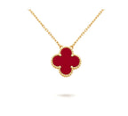 [Solara Jewelry ]CLOVER 15MM カーネリアン シングル フラワー ネックレス