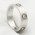 [Solara Jewelry ]LOVE RING 5.5MM 6 DIAMONDS SILVER