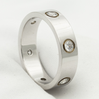 [Solara Jewelry ]LOVE RING 5.5MM 6 DIAMONDS SILVER