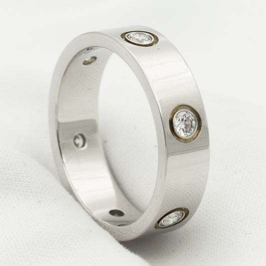 [Solara Jewelry ]LOVE RING 5.5MM 6 DIAMONDS SILBER