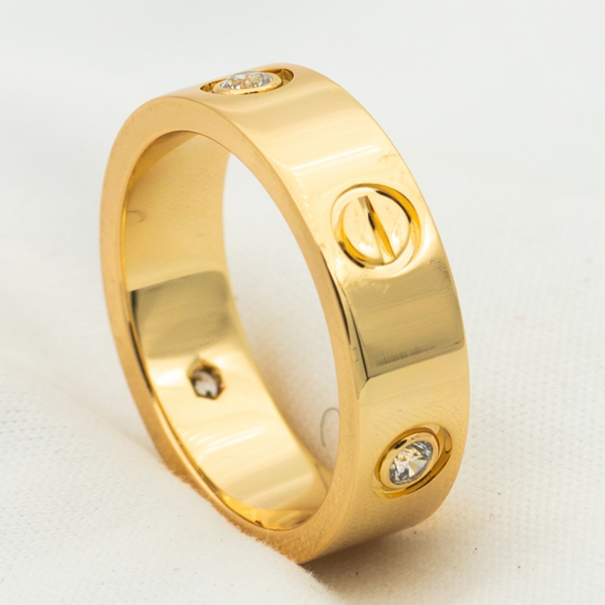 [Solara Jewelry] LOVEリング 5.5mm 3ダイヤモンド ピンクゴールド