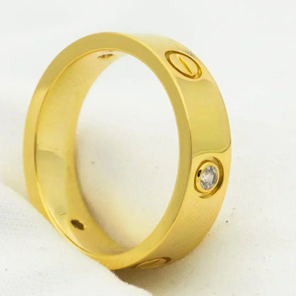 [Solara Jewelry ]LOVE RING 5.5MM 3 DIAMONDS GOLD